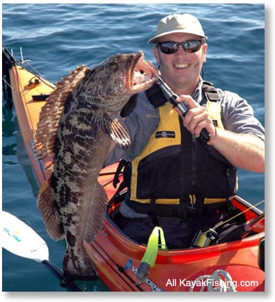 kayak fishing ling cod photo